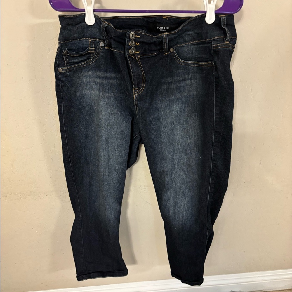 torrid Dark Indigo Cropped Stretch Jeans